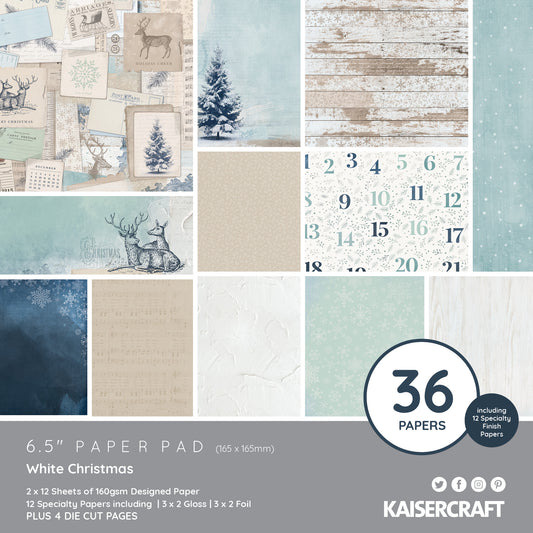 Kaisercraft 6.5 x 6.5 / White Christmas Paper Pad